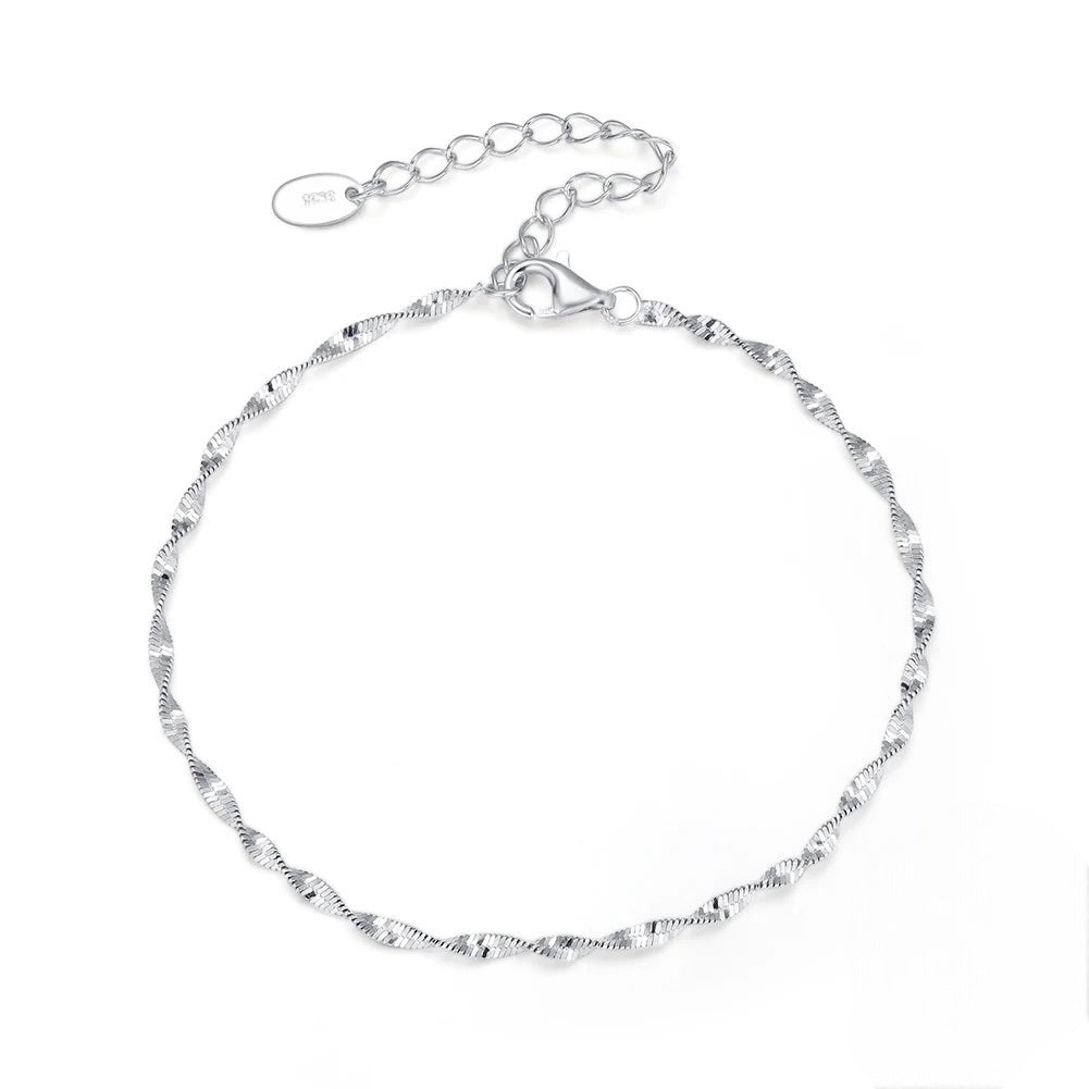 925 Sterling Silver Water Wave Bracelet 2.mm