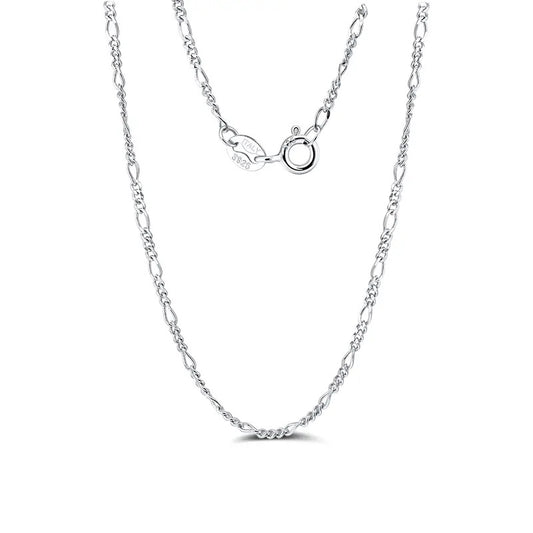 925 Sterling Silver Diamond Cut 2.7mm Figaro Link Chain